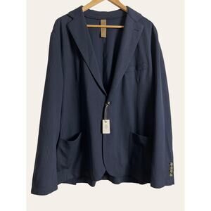 Eleventy Platinum Navy Blue Pinstripe Blazer Sport Coat Jacket Size 3XL
